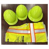 High-Vis Vest w/ 3 Hard Hats