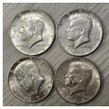 (4) 1964 Kennedy Silver Half Dollars #1