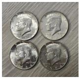 (4) 1964 Kennedy Silver Half Dollars #2