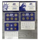 (2) 2001 US Proof Set & 2002 Proof Quarter Set
