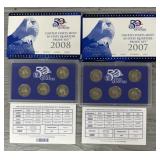 (2) 2007 & 2008 US Mint State Quarter Proof Set