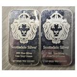(2) One Ounce Silver Bars: Scottsdale #2