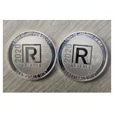 (2) One Ounce Silver Rounds: 2020 Scottsdale