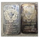 (2) One Ounce Silver Bars: Scottsdale #3