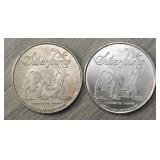 (2) One Ounce Silver Rounds: SilverTowne
