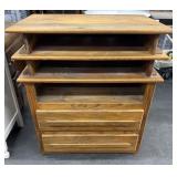 Solid Wood Rolling Dresser/Shelf