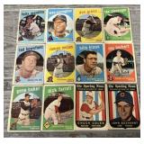(12) Original 1959 Topps Baseball Cards
