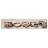 (5) Sterling Silver Rings