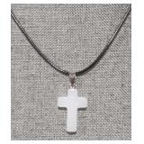 White Turquoise Cross Pendant Necklace