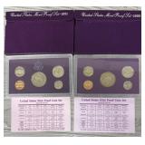 (2) 1990 & 1991 US Proof Sets