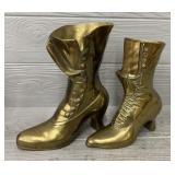 (2) Decorative Brass Boots
