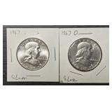 1963-P & 1963-D Franklin Half Dollars
