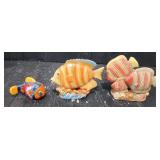 (3) Ceramic Fish Decor