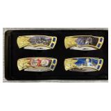 (4) Wolf Design Pocket Knives