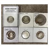 (6) 1978- 2012 Silver Quarters