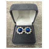 Crown Brilliance Sapphire Shadow Halo Studs