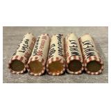 (5) Rolls of Mixed Date Uncirculated & Wheat Cents