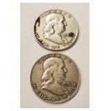 1957 & 1959 Franklin Half-Dollars