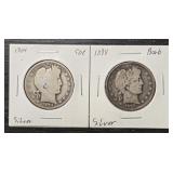 1904-P & 1898-P Barber Half Dollars