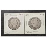1915-D & 1914-S Barber Half Dollars
