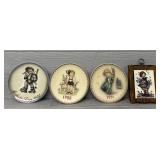 (3) Vintage Hummel Plates & (1) Hummel Plaque