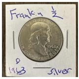 1963 D Franklin Silver Half Dollar