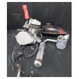 Vintage 2 Stroke Motor & Gas Tank/Accessories