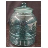 Pioneer Woman Blue Glass Jar w/ Lid