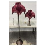 (2) Matching Vintage Table & Floor Lamp