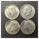 (4) 1964 Kennedy Silver Half Dollars #1