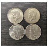 (4) 1964 Kennedy Silver Half Dollars #3