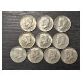 (10) Silver Kennedy Half Dollars: 40% Silver #3