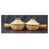 (2) Earthware Bowls & Lids