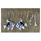 (2) Silver Tone Dangling Earring Sets