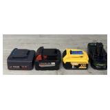 (4) Various Cordless Tool Batteries