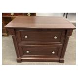 Cherry Wood Double Drawer Filing Cabinet