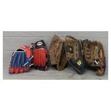 (5) Assorted Baseball Gloves