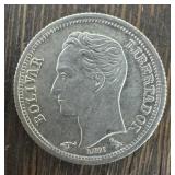 1960 Venezuela Silver Quarter BU