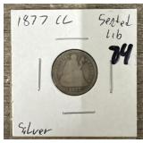 1877 CC Seated Liberty Dime