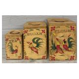 Vintage Wooden Nesting Kitchen Canisters