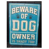 Metal Sign Beware of Dog
