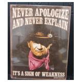 Metal John Wayne Sign