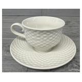 Vintage Teleflora Basket Weave Tea Cup & Saucer