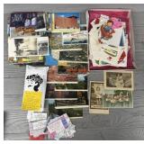 Variety of Vintage Photos, Cards, and Tickets