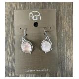 Sterling Silver Pink Opal Drop Earrings