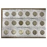 (18) 1936- 1951 Washington Silver Quarters