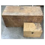 (2) Wooden Storage Boxes