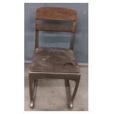 Vintage Metal Wood School Chair