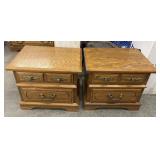 (2) Matching Wooden 2-Drawer Nightstands