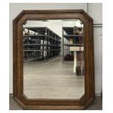 Large Beveled Wood Framed Mirror